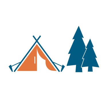 Stilize simge Turizm çadır. Vektör illustratio