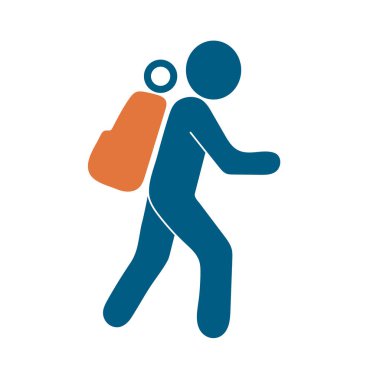 Simge illüstrasyon izole vektör işareti işaret hiking