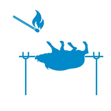 Izgara domuz simgesi. Vektör illustratio