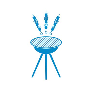 Izgara Kebap simgesi. Vektör illustratio
