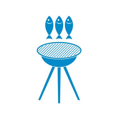 Izgara balık simgesi. Vektör illustratio