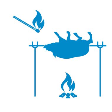 Izgara domuz simgesi. Vektör illustratio