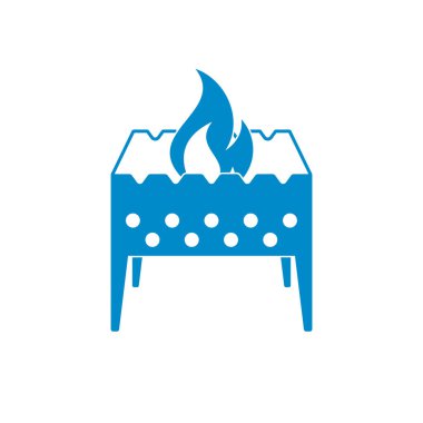 Kamp mangal simgesi. Vektör illustratio