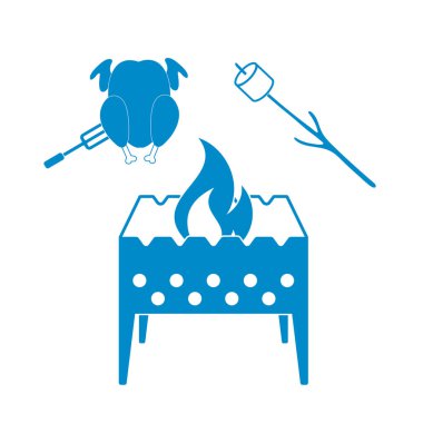 Mangal, Zephyr'i ve tavuk simgesi. Vektör illustratio