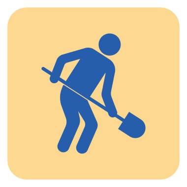 Kazıcı küreği simgesi olan. Vektör çizim