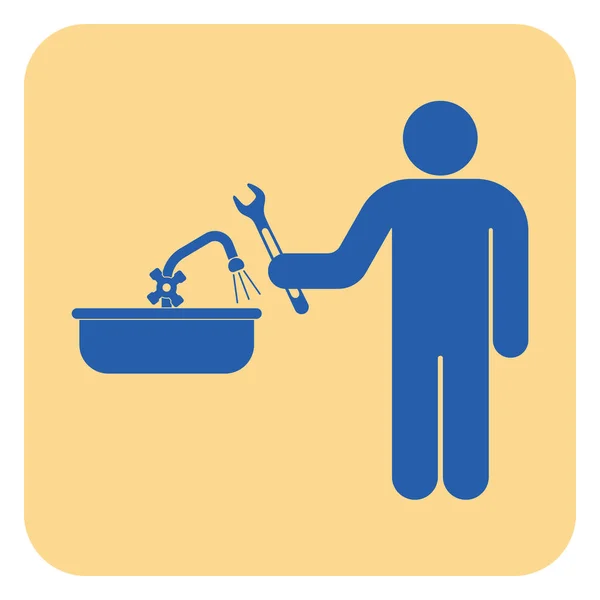 Sanitärarbeiten Symbolsymbol Vektorillustration — Stockvektor