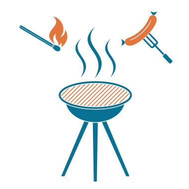 Mangal sucuk simgesi. Vektör çizim