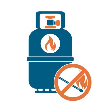 Kamp gaz şişesi simgesi. Düz simgesi izole. Vektör illustratio