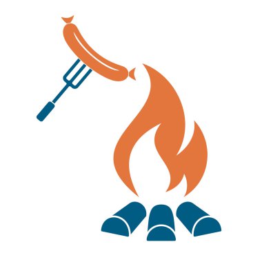 Mangal sucuk simgesi. Vektör çizim