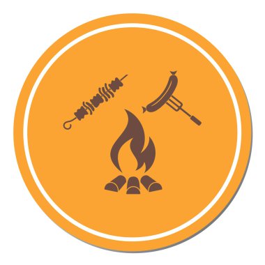 Izgara Kebap ve sosis simgesi. Vektör illustratio