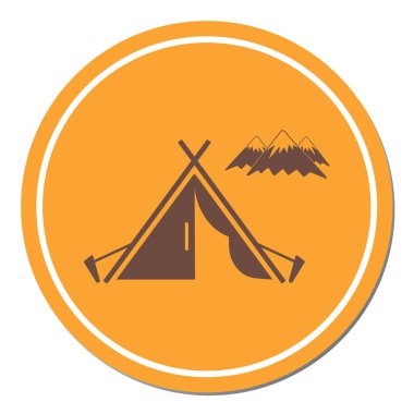 Stilize simge Turizm çadır. Vektör illustratio