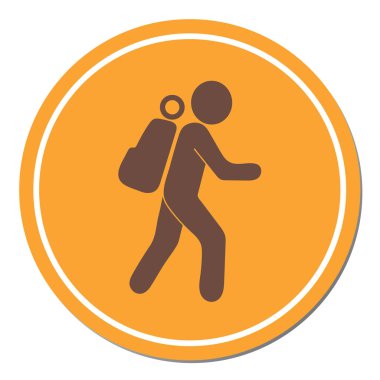 Simge illüstrasyon izole vektör işareti işaret hiking