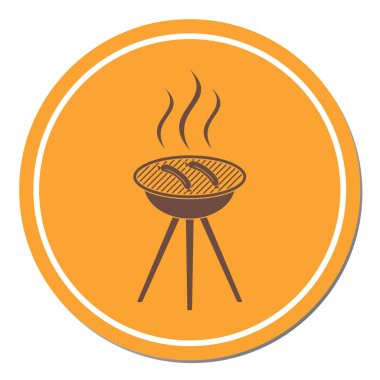 Mangal sucuk simgesi. Vektör çizim