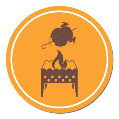 Mangal şiş ve tavuk simgesi. Vektör illustratio