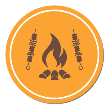 Izgara Kebap simgesi. Vektör illustratio