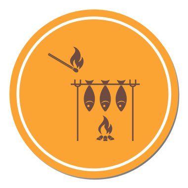 Izgara balık simgesi. Vektör illustratio