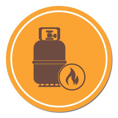 Kamp gaz şişesi simgesi. Düz simgesi izole. Vektör illustratio