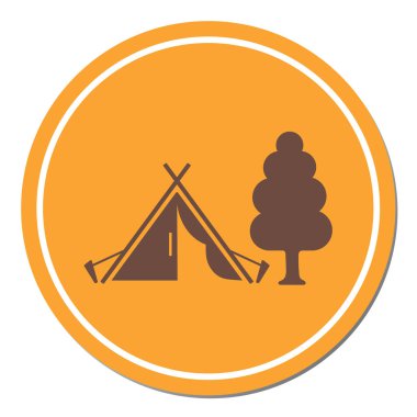 Stilize simge Turizm çadır. Vektör illustratio