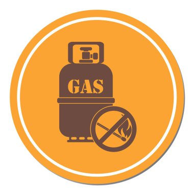 Kamp gaz şişesi simgesi. Düz simgesi izole. Vektör illustratio