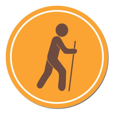 Simge illüstrasyon izole vektör işareti işaret hiking