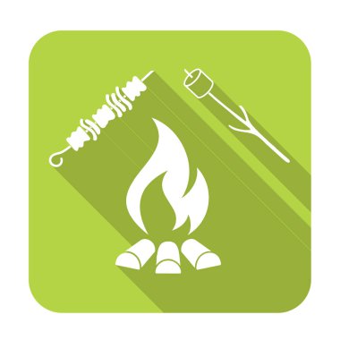 Mangal, Zephyr'i ve Kebap simgesi. Vektör illustratio