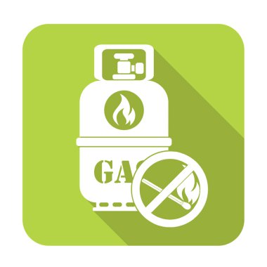 Kamp gaz şişesi simgesi. Düz simgesi izole. Vektör illustratio