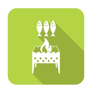 Izgara balık simgesi. Vektör illustratio