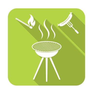 Mangal sucuk simgesi. Vektör çizim