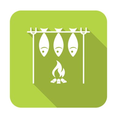 Izgara balık simgesi. Vektör illustratio