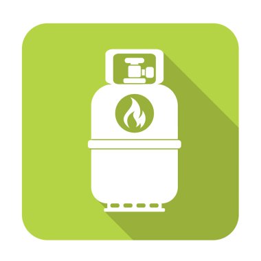 Kamp gaz şişesi simgesi. Düz simgesi izole. Vektör illustratio