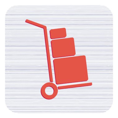 Bagaj arabası düz simge vektör çizim