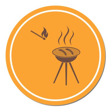Mangal sucuk simgesi. Vektör illustratio