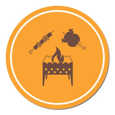 Mangal, kebap ve tavuk. Vektör illustratio