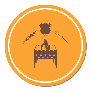 Mangal zephyr, kebap ve tavuk simgesi. Vektör illustratio