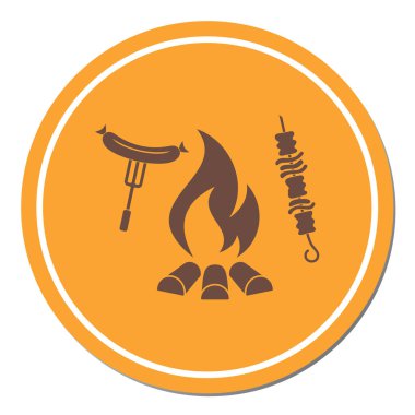 Izgara Kebap ve sosis simgesi. Vektör illustratio
