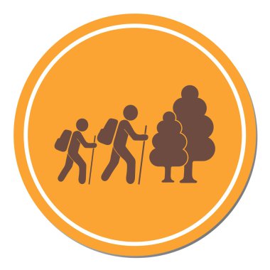 Simge illüstrasyon izole vektör işareti işaret hiking