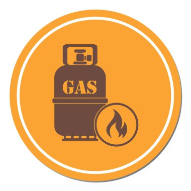 Kamp ocağı gaz şişesi simge vektör ile. Vektör çizim