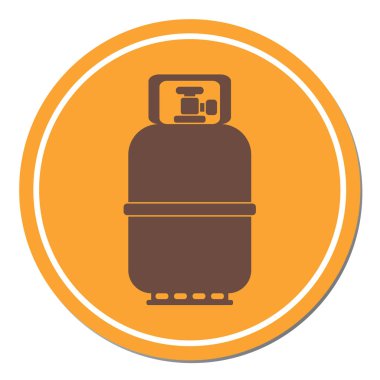 Kamp gaz şişesi simgesi. Düz simgesi izole. Vektör illustratio