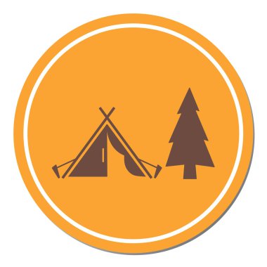 Stilize simge Turizm çadır. Vektör illustratio