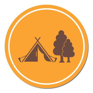 Stilize simge Turizm çadır. Vektör illustratio