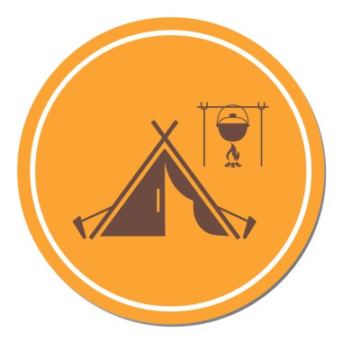 Stilize simge Turizm çadır. Vektör illustratio