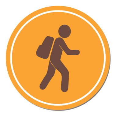 Simge illüstrasyon izole vektör işareti işaret hiking