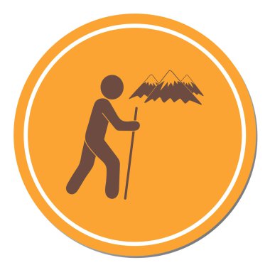 Simge illüstrasyon izole vektör işareti işaret hiking