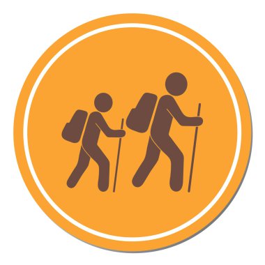 Simge illüstrasyon izole vektör işareti işaret hiking