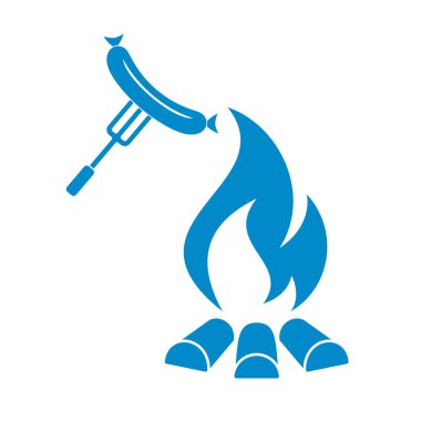 Mangal sucuk simgesi. Vektör çizim