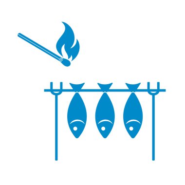 Izgara balık simgesi. Vektör illustratio