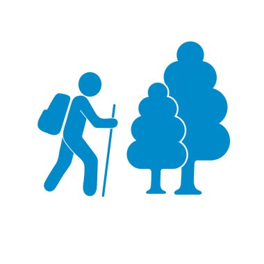 Simge illüstrasyon izole vektör işareti işaret hiking