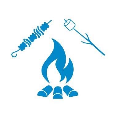 Mangal, Zephyr'i ve Kebap simgesi. Vektör illustratio