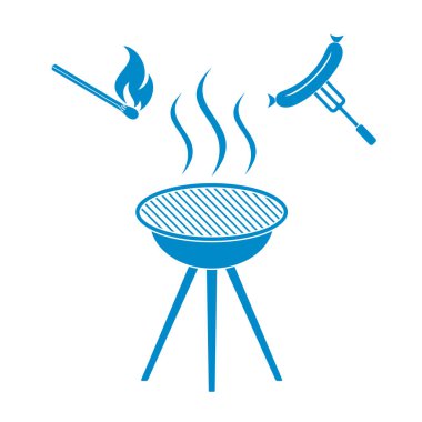 Mangal sucuk simgesi. Vektör çizim