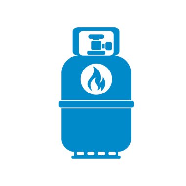 Kamp gaz şişesi simgesi. Düz simgesi izole. Vektör illustratio